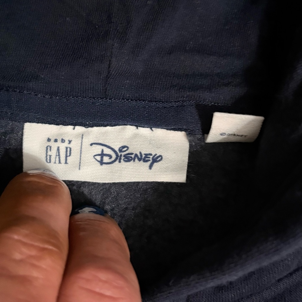 GAP Kids /Disney Blue Sweatshirt Hoodie with Mickey Mouse Design Size 6-12 Month - Picture 3 of 3